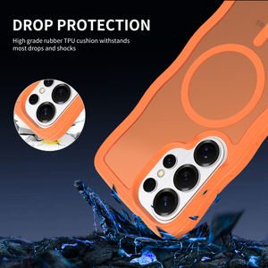 <span class=keywords><strong>Coque</strong></span> de protection antichoc hybride TPU PC à motifs ondulés avec aimant pour Samsung S26 Ultra - Product Image 3