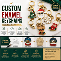 Llavero de Metal Esmaltado Suave Personalizado de Navidad, de Aleación de Zinc Bañado en Oro, con Diseño de Papá Noel, Reno y Muñeco de Nieve, Perfecto para Regalo Navideño