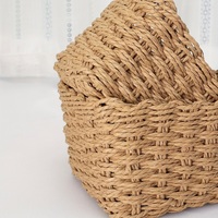 Panier de rangement tressé rustique CF en corde de papier naturelle, ensemble de 3 paniers de rangement Cesto Organizador (grands, moyens et petits) pour salle de bain