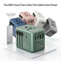 Adaptateur de voyage universel Gan 100W, best-seller aux Émirats arabes unis, au Royaume-Uni, aux États-Unis, en Europe, en Australie, chargeur USB multi-ports rapide PD pour MacBook, ordinateur portable