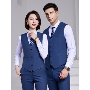 Unisex Professional Suit Haze Blue Workwear For Office Business Formal Wear Spring Autumn - Product Image 3