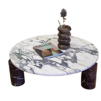 Table basse en marbre Calacatta Viola, pierre naturelle moderne, meubles de salon