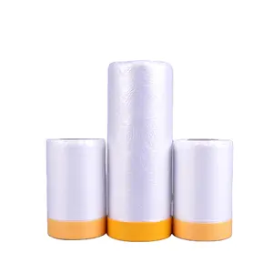 Plastic Masking Tape Film China Supplier LLDPE Plastic Pre-taped Spray Paint Masking Film For Decoration