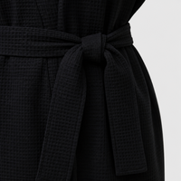 Peignoir en coton gaufré 100% avec col kimono, long, pour femme, vêtements de nuit, peignoir personnalisé, vente en gros OEM