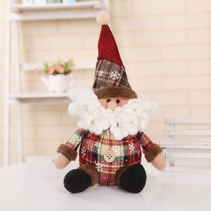 Muñecos navideños de dibujos animados de alta calidad, tela a cuadros con copos de nieve y figuras de ancianos, muñecos navideños para niños - Product Image 4