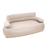 Canapé gonflable floqué, chaise longue gonflable portable pour 1 ou 2 personnes, pour le camping, le pique-nique, la plage et la maison