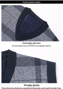 Gilet <span class=keywords><strong>pull</strong></span> sans manches en maille légère à col en V pour homme, coupe classique, essentiels haut de gamme, vente en gros personnalisée - Product Image 4