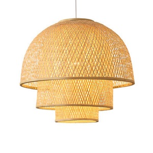 โคมไฟระย้าทรงกลมแบบจีน ทำจากไม้ไผ่สาน ใช้หลอดไฟ LED E27 สำหรับห้องน้ำชา ตกแต่งภายในสไตล์เซน ขนาด 80*80 ซม. - Product Image 5