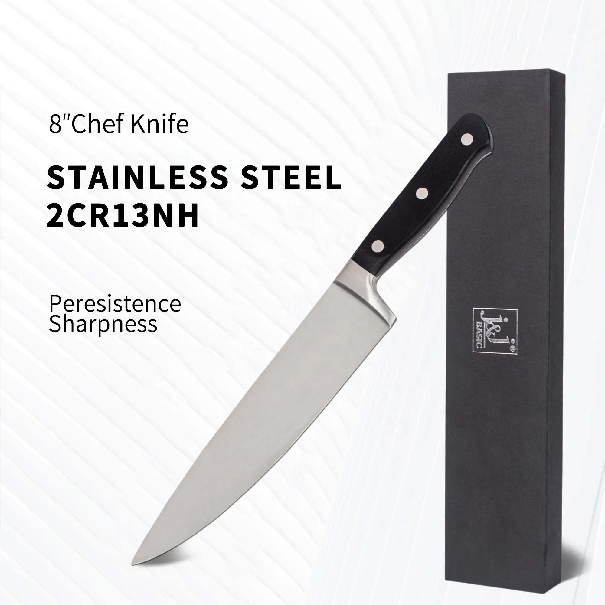 Coltello da cucina da 8 pollici coltello da cucina professionale in acciaio inossidabile con manico POM di alta qualità con confezione regalo