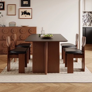 DOSMARS French Style Dining <b>Table</b> Set 4 Piece Ash Wood Rectangular <b>Space</b> <b>Saving</b> Dining Room Furniture - Product Image 4