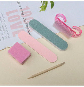 5PCS <b>Nail</b> Art Tool Set, Sponge Buffer & Wooden <b>Nail</b> File <b>Kit</b> with Cuticle Pusher & Cleaning Brush - Product Image 4
