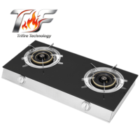 Газовая варочная панель Trifire с 2 конфорками, закаленным стеклом, мощностью 5.2 кВт и ручным поджигом для дома и кухни – Хит продаж
