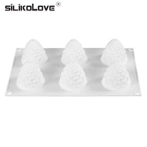 MUYULINS Factory 6-Cavity <b>Pinecone</b>-Shaped LFGB Platinum Non-Stick BPA-Free Silicone Mousse Cake Decorating Mold - Product Image 6