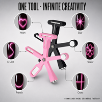 Outil magnétique professionnel multifonctionnel portable 5-en-1, mini, carré, double cœur, pour ongles, avec motif étoile, aimant puissant