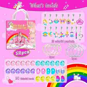 Colección 2025: Pulsera de dijes bonitos de plástico DIY educativa para niños, temática de fantasía y ciencia ficción, antideslustre, para mayores de 3 años - Product Image 2