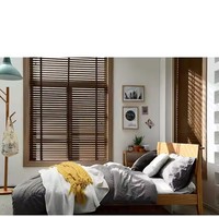 Obturateur de fenêtre en tilleul de style moderne Isolation thermique Store enrouleur coupe-vent pour hôtel Salon Bois massif