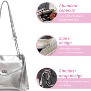 Bolso de hombro de PU de alta gama para mujer, de gran capacidad, apto para todas las estaciones, bolso cruzado con cremallera - Product Image 5