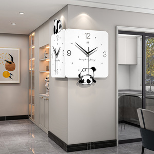 <span class=keywords><strong>Horloge</strong></span> <span class=keywords><strong>murale</strong></span> numérique électrique créative silencieuse avec lumière, <span class=keywords><strong>design</strong></span> panda géant, pour salon, décoration de la maison, cadeau - Product Image 1