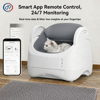 Bac à litière autonettoyant automatique pour chat avec design ouvert, contrôle par application, double capteur de sécurité, adapté aux chats multiples