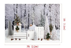 Forêt de neige d'hiver Cabane en bois Scénique <span class=keywords><strong>Fond</strong></span> d'écran personnalisé Décoration de fête du Nouvel An Photomaton <span class=keywords><strong>Fond</strong></span> d'écran de <span class=keywords><strong>studio</strong></span> - Product Image 2