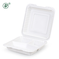 Boîtes à lunch pour préparation de repas de 9 pouces écologiques Boîtes à 3 compartiments Restaurant Micro-ondes Contenants alimentaires à emporter
