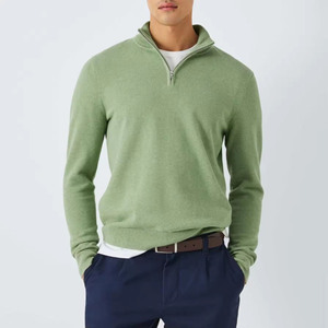 <span class=keywords><strong>Pull</strong></span> en maille décontracté personnalisé pour homme, col zippé, manches longues, en coton - Product Image 1