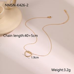 Collana Minimalista Delicata per Ragazze, Regalo in Acciaio Inossidabile con Ciondolo a Cuore, Infinito, Amore Eterno, Diamante, Impermeabile - Product Image 5