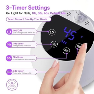 Lampe UV professionnelle 36W pour ongles, séchage rapide, lampe LED de polymérisation, 3 minuteurs, lumière de manucure réglable à 360°, rechargeable, pour gel X, usage domestique - Product Image 4