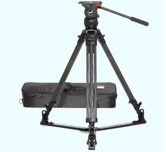 Professional Movable Heavy Duty Carbon Fiber Flexible Camera Tripod With Fluid Head Sachtler Design