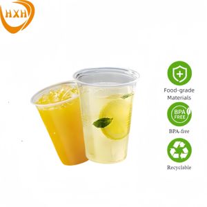 Yüksek Kaliteli Özel Baskılı Biyobozunur PLA U Şeffaf ISO Sertifikalı HXH Marka Soğuk İçecekler İçin Tek Kullanımlık Bardak Kapağı 16 oz Kalibre - Product Image 2