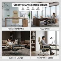 Fauteuil de massage électrique inclinable moderne en cuir véritable avec vérin à gaz BIFMA, accoudoirs réglables en aluminium, pour usage commercial, domestique ou de bureau