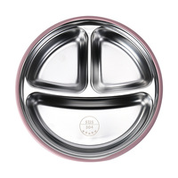 Assiette en acier inoxydable 304 de qualité alimentaire, sans BPA, écologique, avec ventouse en silicone, anti-fuite, pour repas de bébé (vente en gros)