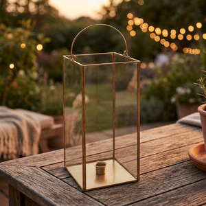 Tlt Collection Iron Framed Handmade Hexagonal <b>Lantern</b> in <b>Small</b> Size for Home Decor - Product Image 2