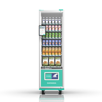 Máquina Expendedora Automática de Bebidas y Snacks con Pantalla Táctil Externa de 10 Pulgadas, 36 Compartimentos, Sistema de Resorte, Pago por Código QR y Refrigeración por Compresor