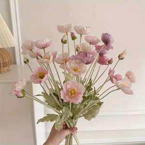 Amapola <span class=keywords><strong>de</strong></span> Islandia Rosa Artificial con Técnica <span class=keywords><strong>de</strong></span> Flocado Realista, Hermosas <span class=keywords><strong>Flores</strong></span> para Decoración <span class=keywords><strong>de</strong></span> Bodas y Fiestas en el Hogar - Product Image 2