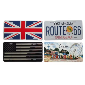 Plaques <span class=keywords><strong>d</strong></span>'<span class=keywords><strong>immatriculation</strong></span> métalliques personnalisées, style vintage rétro Route 66, <span class=keywords><strong>d</strong></span>écoration murale pour garage, logo personnalisé, taille personnalisée, peintes - Product Image 2