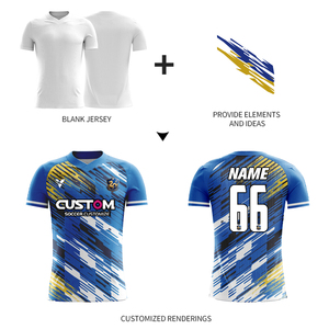 Maillot de football original en polyester imprimé par sublimation pour homme, maillot de football rétro en mesh respirant à manches courtes, t-shirts de football WOX549 - Product Image 2
