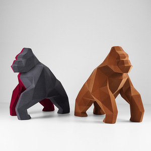 Ornements d'animaux en forme de gorille en flocage diamanté, style dessin animé nordique, couleurs assorties, modèle <span class=keywords><strong>Gibbon</strong></span>, accessoires pour chambre d'enfant - Product Image 1