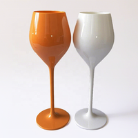 Gobelet à vin orange personnalisé en gros, écologique, réutilisable, incassable, en plastique, imprimé par sérigraphie, grande capacité