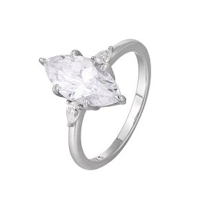 Anillo de Eternidad con Moissanita, Plata de Ley 925, Anillo de Compromiso Clásico para Mujer, Certificado por Terceros, Engaste de Garra, Moderno - Product Image 1