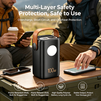 Batterie externe 60000mAh 100W PD à charge rapide avec 5 sorties et lumière LED, compatible avec les ordinateurs portables, les téléphones, les tablettes et les consoles