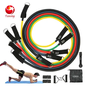 Großhandel Latex 11 Pcs Elastic Fitness Rope Set 150Lb Heavy Power Stretch Expander Rohr Widerstand Übungs band