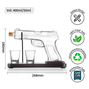 Offre Spéciale : Ensemble de Carafe à Whisky en Verre, <span class=keywords><strong>Bouteille</strong></span> Revolver, Carafe en Verre, Contenant en Verre, Carafe Pistolet, <span class=keywords><strong>Bouteille</strong></span> en Verre en Forme de Pistolet AK 47 - Product Image 3