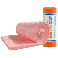 Rapport ASTM résistant au feu Rouleau de laine de verre d'isolation thermique et acoustique en fibre de verre rose