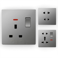 Prise de courant standard britannique - Prise britannique dédiée unipolaire 10A 220V multifonctionnelle à cinq trous USB (2 + 1 C) avec interrupteur
