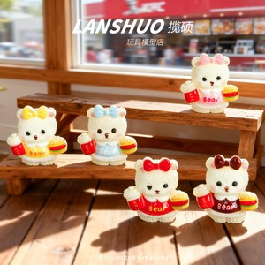 Ourson en résine créatif DIY Rainbow Candy, jouet en peluche, forme d'animal de dessin animé KFC, ornement de bureau, pendentif porte-clés - Product Image 4