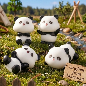 Creativas Figuras de Resina de Pandas Monocromáticas de Estilo Oriental Moderno y <span class=keywords><strong>Kawaii</strong></span>, Figuras de Resina Suaves y Elegantes, Decoración para el Hogar y la Oficina, Lindos <span class=keywords><strong>Elfos</strong></span> en el Estante - Product Image 1