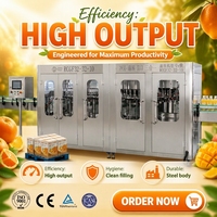 Klein formaat sapvulflesmachine 3-in-1 monoblock spoel-, vul- en afsluitapparatuur voor fruit sap- en drankenafvulinstallaties