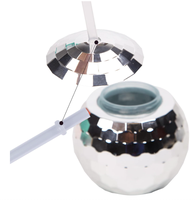 Verres à cocktail boule disco scintillants 12 oz, effet miroir brillant, gobelets amusants pour anniversaire, fête du Nouvel An