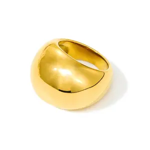 MICCI Waterproof Pvd 18K Gold Plated New Year Presents Trendy Stainless Steel Fashion Jewelry Ring India